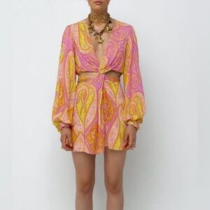 Zara Summer Mini Dress With Cut-Outs